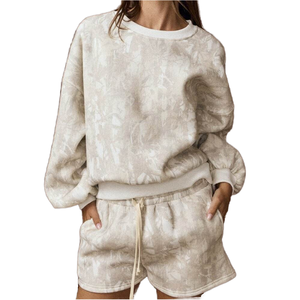 Conjuntos Cortos de Mujer en Algodón y Spandex con Forro de Punto, Hechos en Taiwán, Ecológicos, Transpirables, Cómodos, Ropa Casual para el Hogar - Product Image 1