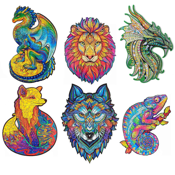 Лидер продаж, деревянный пазл с животными, 3D пазл A3 A4 A5, мультяшный Пазл «сделай сам» для детей