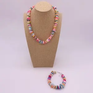 Hawaii Puka Shell Choker Necklace NE + BA Korean Colors Natural Irregular Chips Seashell Bracelet Anklet Wedding Jewelry