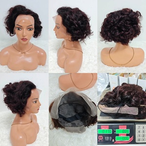 Letsfly Promotion 20$ Egg Roll 13x4 Lace Frontal <b>Wigs</b> Short Pixie Cut <b>Wigs</b> 1BT4# <b>Human</b> Hair <b>Wigs</b> 170gram - Product Image 2