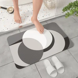 흡수성 아기 두꺼운 대형 규조토 얽히고 설킨 사용자 정의 로고 목욕 매트 카펫 깔개 테리 목욕 세트 Geometrik 욕실 매트