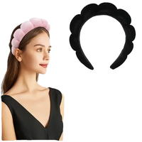 Bandeau en tissu éponge doux de couleur unie pour femme, idéal pour la douche, le maquillage et les soins de la peau
