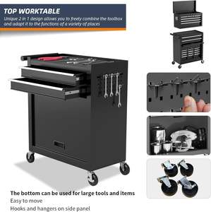 Ad alta capacità 8 cassetti rotolamento cassetta degli attrezzi amovibile armadio di stoccaggio cassetti rimovibili serratura meccanica per officina Garage - Product Image 2