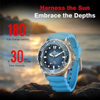 Nuevo Reloj de Buceo NORTH EDGE TRITON-T de Cuarzo, Simple y Lujoso, con Energía Solar, para Hombre, Caja de Aleación de Titanio, Resistente al Agua