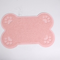 Tapis de Nourrissage pour Animaux de Compagnie en PVC Souple Imperméable et Durable, Antidérapant, Écologique, en Forme d'Os, pour Chats et Chiens