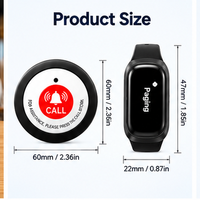 Système d'appel sans fil étanche pour serveurs : bouton d'appel, montre-récepteur et bippeur pour restaurants, hôpitaux, cliniques (portée 150m)