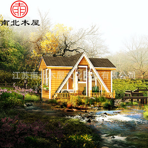 Casa prefabricada de madera de diseño rústico para uso en exteriores. - Product Image 3