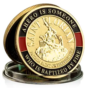 Medalla de Héroe de bombero americano, monedas chapadas en oro y plata, primero en entrar, último en salir, un héroe es alguien, regalo de colección de monedas conmemorativas