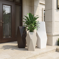 Pot Bunga / Pot Tanam Stainless Steel Perak Dekorasi Dalam Ruangan Modern