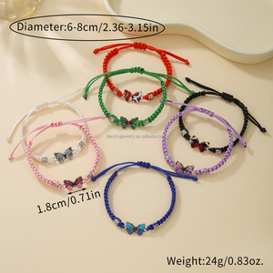Thiết Kế Mới Handmade Bện Chuỗi Vòng Đeo Tay Thời Trang Phụ Nữ Màu Xanh Bướm Có Thể Điều Chỉnh Vòng Đeo Tay Quyến Rũ Đồ Trang Sức Cho Món Quà - Product Image 2