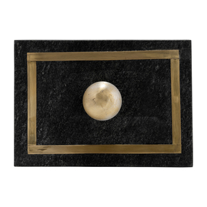 Scatola Decorativa Minimalista in Marmo con Coperchio in Ottone Intarsiato, Contenitore per Gioielli, Arredamento Moderno per la Casa - Product Image 5