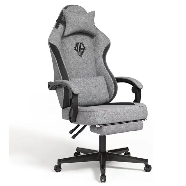 ALUNUNU Gaming Chairs with Footrest-Computer Ergonomic Video Game Chair-Backrest and Seat Height Adjustable Swivel Fabric Chair