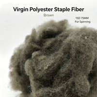Fibre de polyester vierge brune 15D 75MM de fabrication chinoise pour le filage
