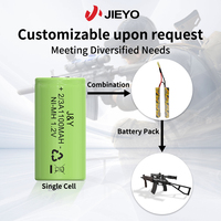 Baterai Silinder Isi Ulang Jieyo NiMH 1.2V 2/3A 1200mAh Dikombinasikan Menjadi Paket Baterai 7.2v 8.4v 9.6v untuk Senapan Airsoft