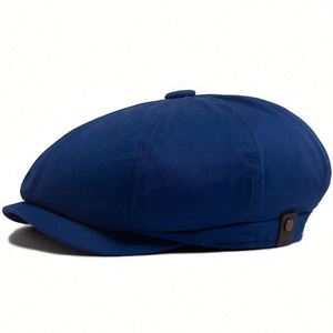 Casquette Gavroche Rétro Printemps-Automne 6 Panneaux en Coton pour Femme et Homme – Chapeau Décontracté Tendance Couleur Unie - Product Image 6