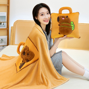 Coussin et couette deux-en-un multifonctionnel à motif de dessin animé, couverture de dos pour climatisation, oreiller de sieste, outil magique pour la sieste au bureau - Product Image 4