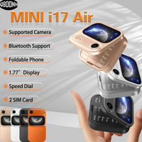 Teléfono Celular Desbloqueado Mini I17 Air Flip 2G GSM Doble SIM Cámara de 0.08MP Radio FM Teléfono Móvil Plegable Pequeño y Portátil