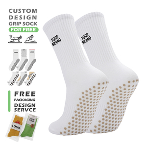 कस्टम स्पोर्ट्स विरोधी पर्ची मोजे गैर-पर्ची पकड़ लुभावनी पसीना-शोषक क्रू सॉक डिजाइन कपास महिला फिटनेस - Product Image 4