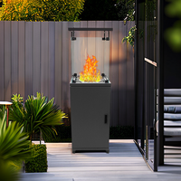 Ensemble de table de foyer au propane noir en poudre 44000 Btu/h certifié CE, équipement de chauffage extérieur, modèle FPS-B-BJ
