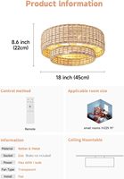 Ventilateur de plafond Yelbeslite Boho avec éclairage intégré, design en rotin superposé, télécommande, réversible, 6 vitesses, pour chambre à coucher et chambre d'enfant