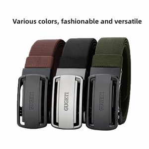 Pantalon en toile confortable pour homme <span class=keywords><strong>Ceinture</strong></span> respirante à élasticité polyvalente avec alliage transfrontalier automatique pour boucle jeunesse chaude - Product Image 3