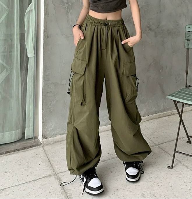 Oversized Cargo Joggers Green Oversized 90s Joggers 90s Baggy Wide