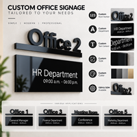 Panneau signalétique professionnel pour bureau d'entreprise, avec numéro, logo et signalétique de marque, résistant aux intempéries IP65, à suspendre
