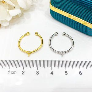 S925 Silver <b>Ring</b> Stand DIY Simple Edition <b>Pearl</b> Accessories 7-10mm Beads 1043 Silver Jewelry - Product Image 4