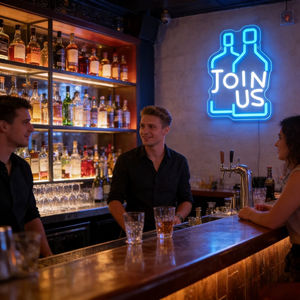 Letrero Luminoso LED 'JOIN US', Luz Acrílica USB Regulable para Decoración de Fiestas y Espacios Comunitarios - Product Image 3