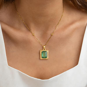 Kalung Batu Permata Wanita DAIHE <span class=keywords><strong>2026</strong></span> Anti Air Rantai Ular Baja Tahan Karat 316l Lapis Emas 18k Pvd - Product Image 2