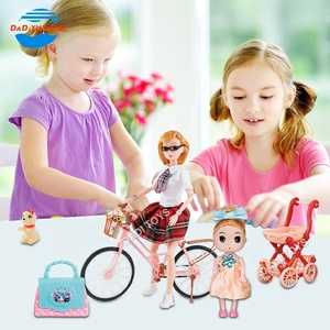 Rodillo de bicicleta de niña bonita de moda con juego de bicicleta, muñeca de 11,5 pulgadas, juguete de muñeca de niña barato <span class=keywords><strong>y</strong></span> lindo clásico de plástico al por mayor - Product Image 2