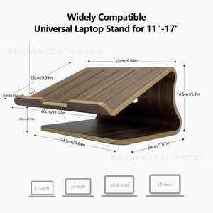 Support pour ordinateur portable en bois massif, support surélevé pour ordinateur portable, poste de travail d'étude - Product Image 5