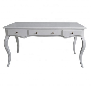 Gỗ Sồi Cổ Bằng Gỗ Pháp Executive Home <span class=keywords><strong>Office</strong></span> Bàn Viết Với Tay Chạm Khắc Cong Chân HL315 - Product Image 4