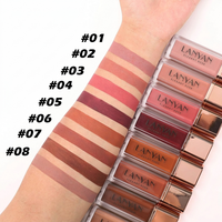Lápiz Labial Líquido Mate de Marca en Stock al por Mayor, Brillo Labial Morado con Bajo MOQ, Logotipo Personalizado Disponible, Maquillaje Profesional