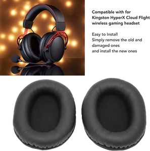 QuickFit Protein Leather&amp;Thick Sponge Replacement Ear Pads for Kingston <strong>HYPERX</strong> <strong>CLOUD</strong> I II X <strong>ALPHA</strong> CORE FLIGHT - Product Image 2