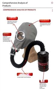 Masker Gas <span class=keywords><strong>Respirator</strong></span> Anti-Toksik Jm1 yang Dapat Digunakan Kembali dengan Tabung Udara 0.5m, Filter Karbon Aktif yang Dapat Diganti, Perlindungan dari Amonia dan Amina - Product Image 4