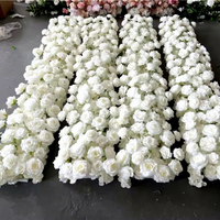 Décoration d'allée pour événements de mariage, rangée de fleurs pour table de salle à manger, chemin de table en roses artificielles en soie pour arrangement floral