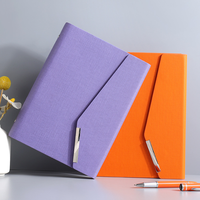 Carnet A5 à trois volets avec reliure à 6 anneaux métalliques, couverture en cuir PU, journal personnalisable, coffret cadeau haut de gamme
