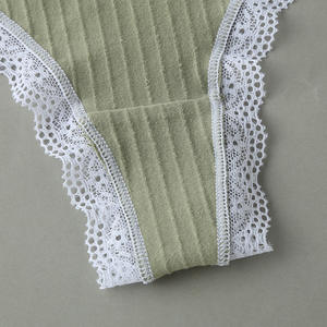 <span class=keywords><strong>Ropa</strong></span> <span class=keywords><strong>interior</strong></span> de algodón 95% para mujer, encaje Sexy, transpirable, sin costuras, de cintura baja, de punto, <span class=keywords><strong>Romance</strong></span> para mujer - Product Image 4