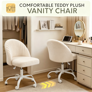 Silla de Oficina Giratoria Tapizada en Terciopelo con Respaldo Envolvente y Marco Blanco para Oficina en Casa, Trabajo <span class=keywords><strong>Remoto</strong></span> y <span class=keywords><strong>Escritorio</strong></span> de Computadora - Product Image 2