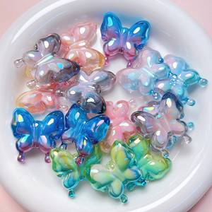 Haute qualité bricolage téléphone portable chaîne porte-clés matériaux double couleur dégradé trou droit perles Lucite bijoux accessoires - Product Image 6