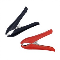 JIALUN 84,5 mm Pince de batterie à isolation intermédiaire, nickelée, 50A, type crocodile, noir et rouge, pince de test à sertir antidérapante et sécurisée