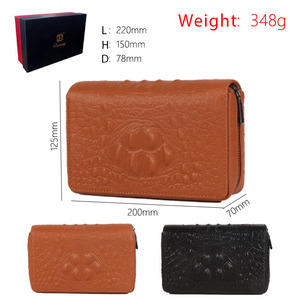 Erliao Accessoires de pipe à tabac en cuir véritable de luxe de haute qualité, sac de rangement pour pipe à tabac, boîte cadeau noire/marron - Product Image 2