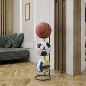 Étagère de rangement pour ballons de sport à 3 niveaux en métal, autoportante, moderne, multifonctionnelle, écologique, non pliable, finition peinture laquée, organisateur et présentoir - Product Image 3