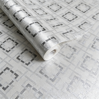 Papier peint traditionnel imperméable non tissé à rayures et à carreaux, autocollant, pour la maison, l'hôtel, le centre commercial