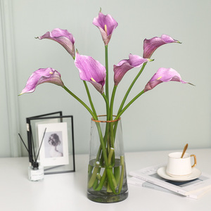 Flores Artificiales de Lirio Calla EVO, Amarillas, de Plástico Suave, Decoración para el Hogar, Arreglos Florales - Product Image 4