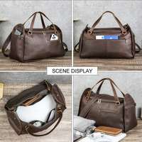 Sac de voyage en cuir pleine fleur véritable personnalisé avec plusieurs fermetures éclair, sac de week-end de grande capacité pour hommes, sac de voyage pour ordinateur portable de 13,3 pouces