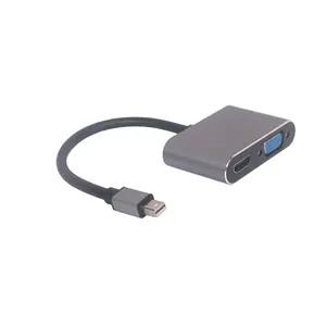 Giá Bán Buôn Bộ Chuyển Đổi Đầu Nối Cáp Đầu Đực Sang HD MI Cái + VGA Cái Cổng Displayport Mini Màu Đen Phụ Kiện Máy Tính Xách Tay