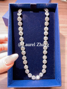 Romantique Plein Diamant Ange Ensemble Rond Bijoux Zircon Diamant Eau Diamant Ensemble dans Petit Collier Boîte Fête Cadeau De Noël - Product Image 4