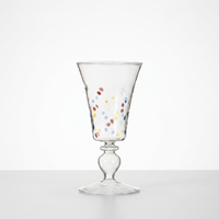 Gobelets en verre soufflé à la main avec des points colorés, verres à vin décoratifs à pied pour la décoration de table de fête ou de mariage